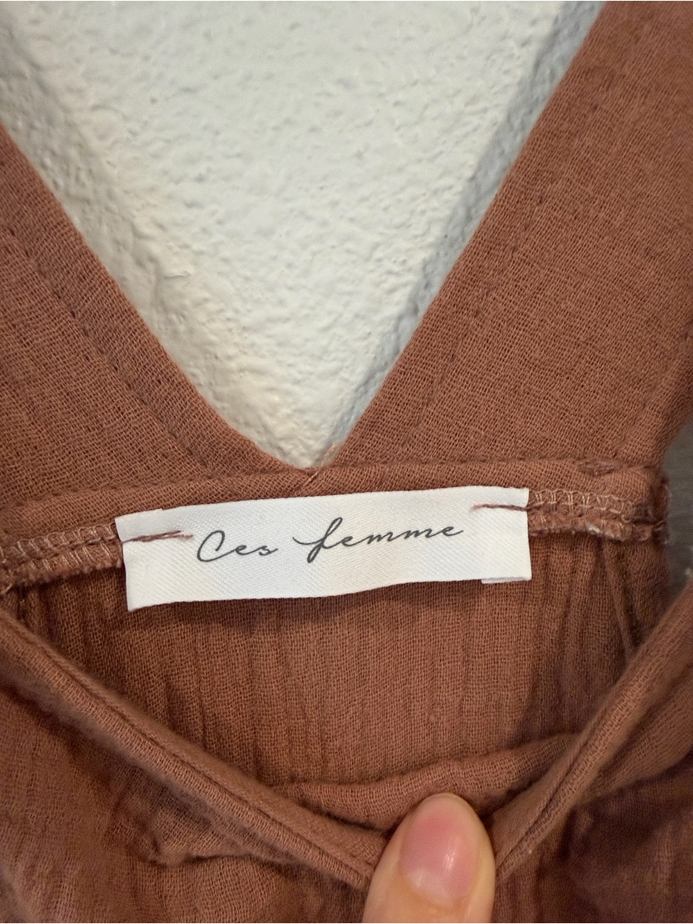 Ces Femme cotton Wide-Leg Cargo Jumpsuit in Rust/camel Brown - Picture 3 of 10